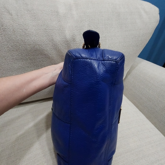 Michael Kors Blue Leather Shoulder Bag Purse - Picture 7 of 14